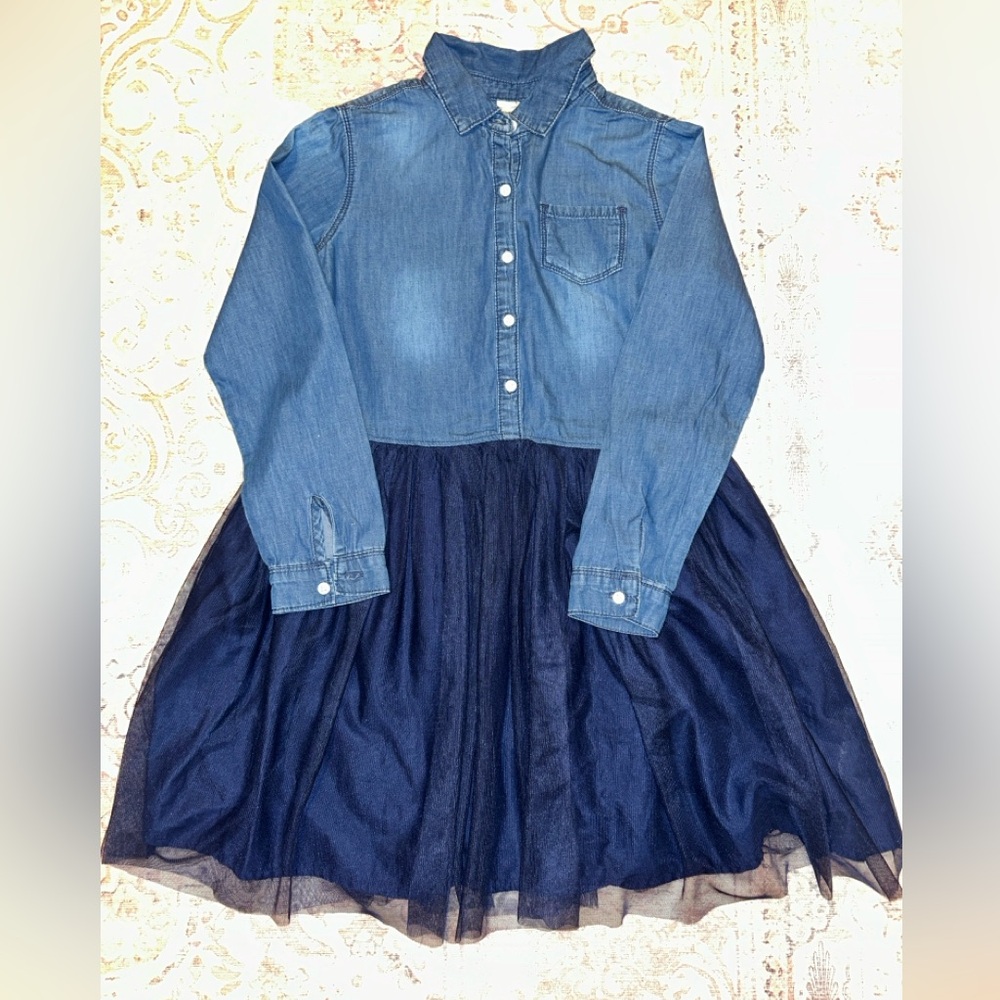 Oshkosh Chambray and Tulle Dress (Size 10)
